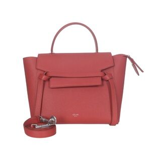 ♥️Celine Red Micro Belt Leather Handbag♥️